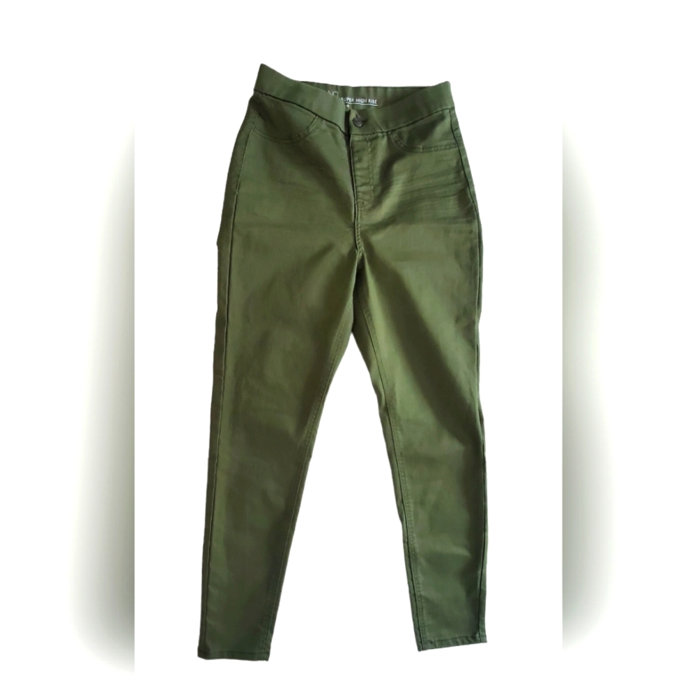 No Boundaries Super High Rise Skinny Junior's‎ size M (7-9) Green Denim Jeans
